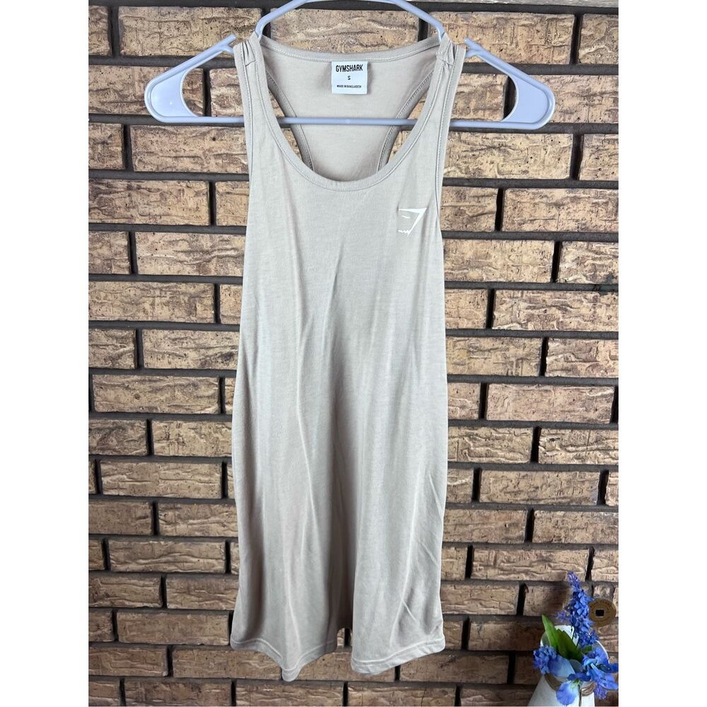 GYMSHARK Women’s Girls New Light Brown Tank Top‎ Vest Gym Training Wear Size S